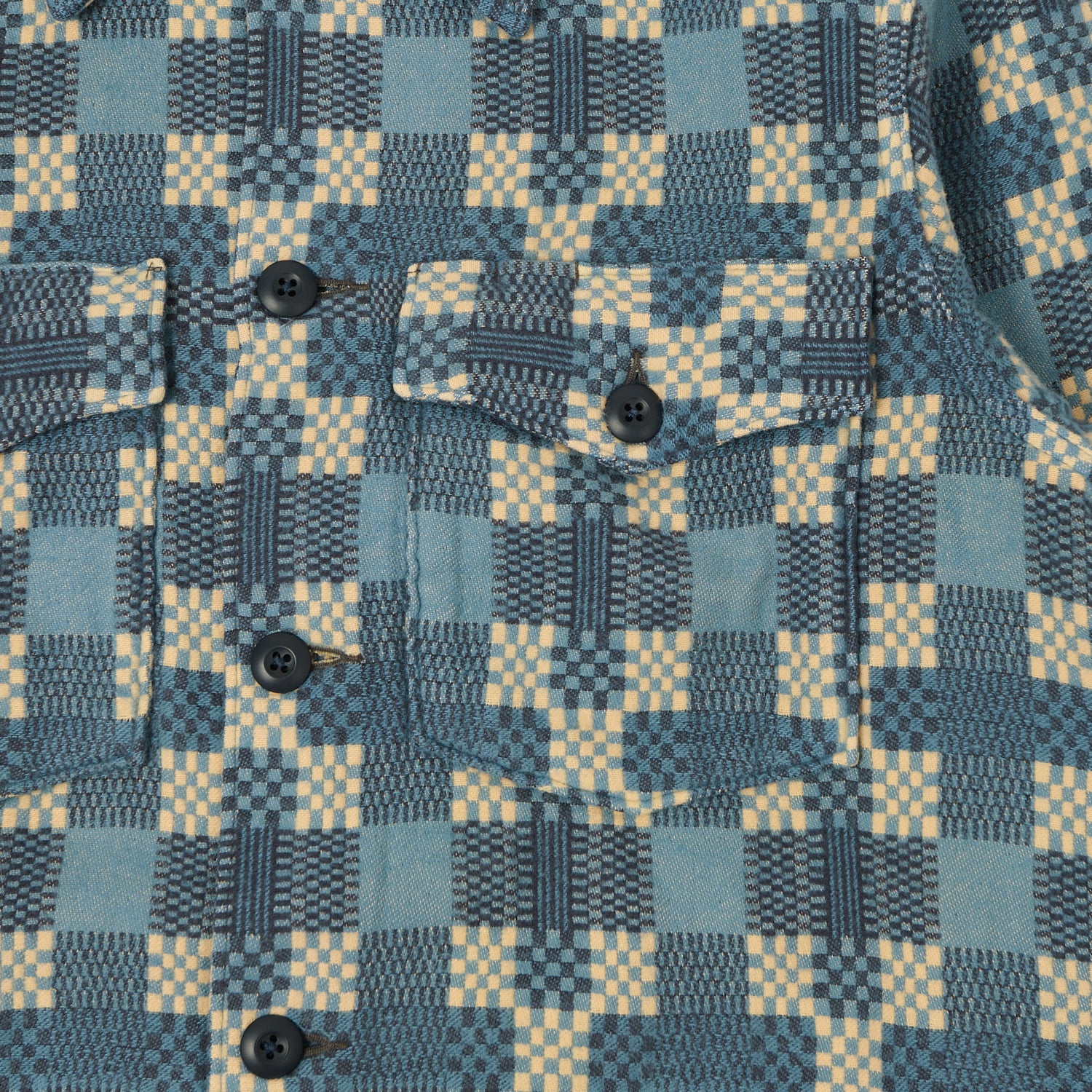 RRL Patterned-Jacquard Shirt - Indigo Blue