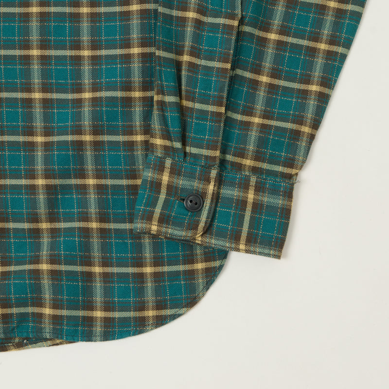 RRL Plaid Twill Workshirt - Teal/Multi