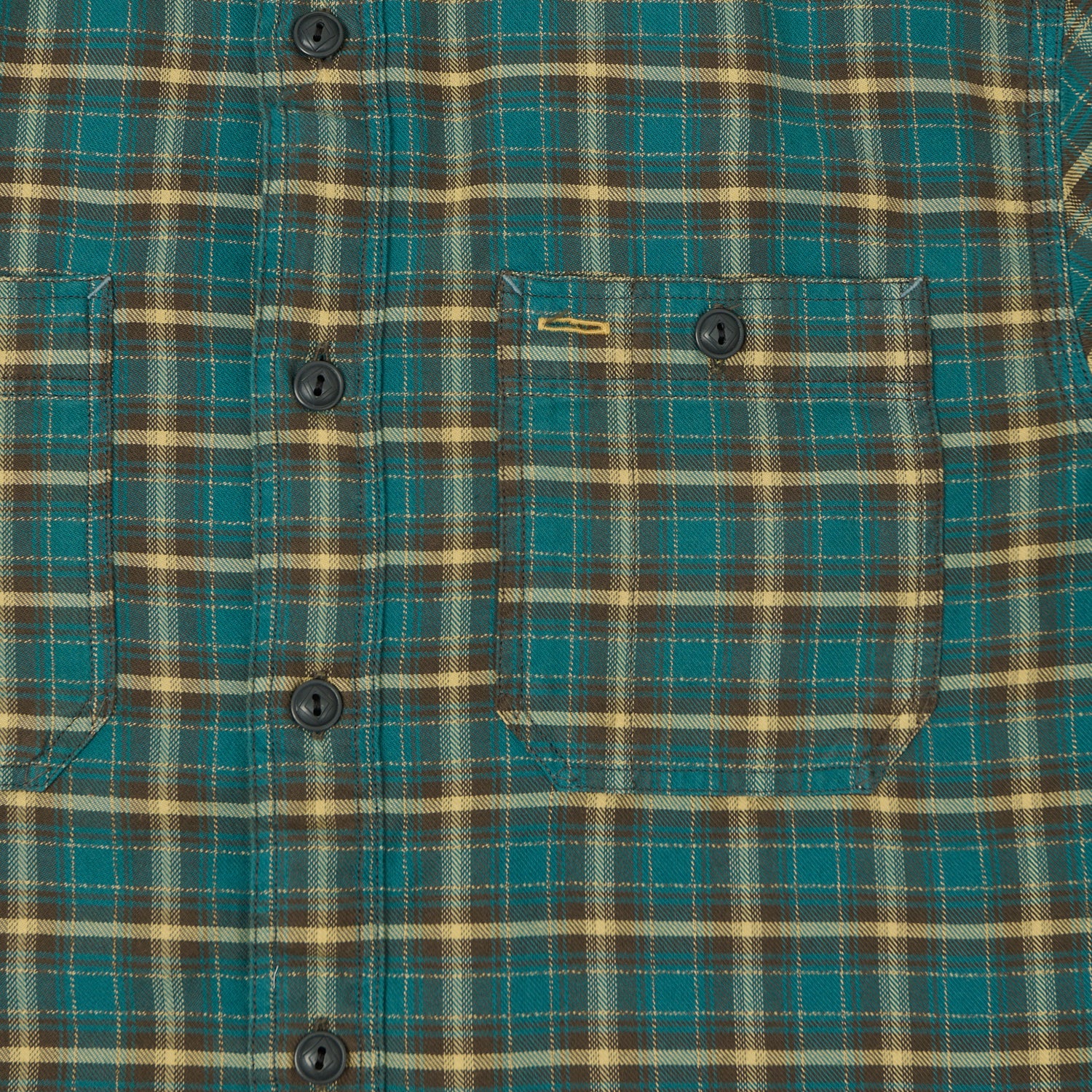 RRL Plaid Twill Workshirt - Teal/Multi