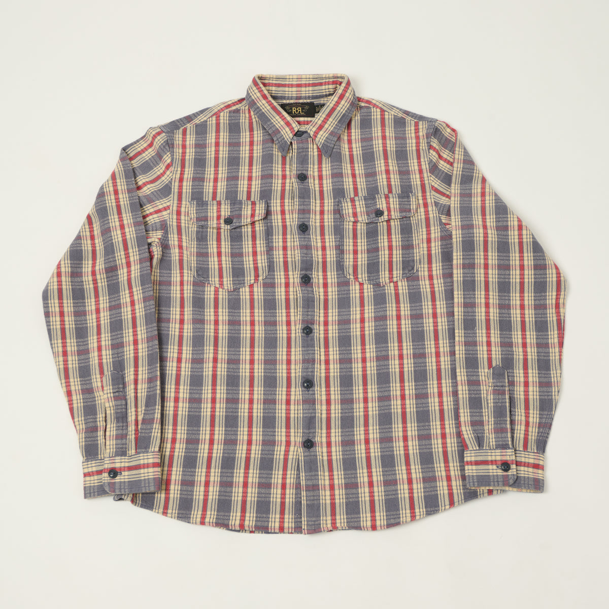 RRL Plaid Twill Workshirt - Blue/Multi
