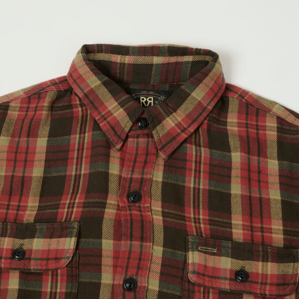 RRL Plaid Twill Workshirt - Red/Black/Multi