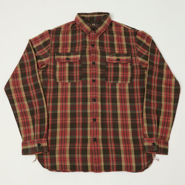 RRL Plaid Twill Workshirt - Red/Black/Multi