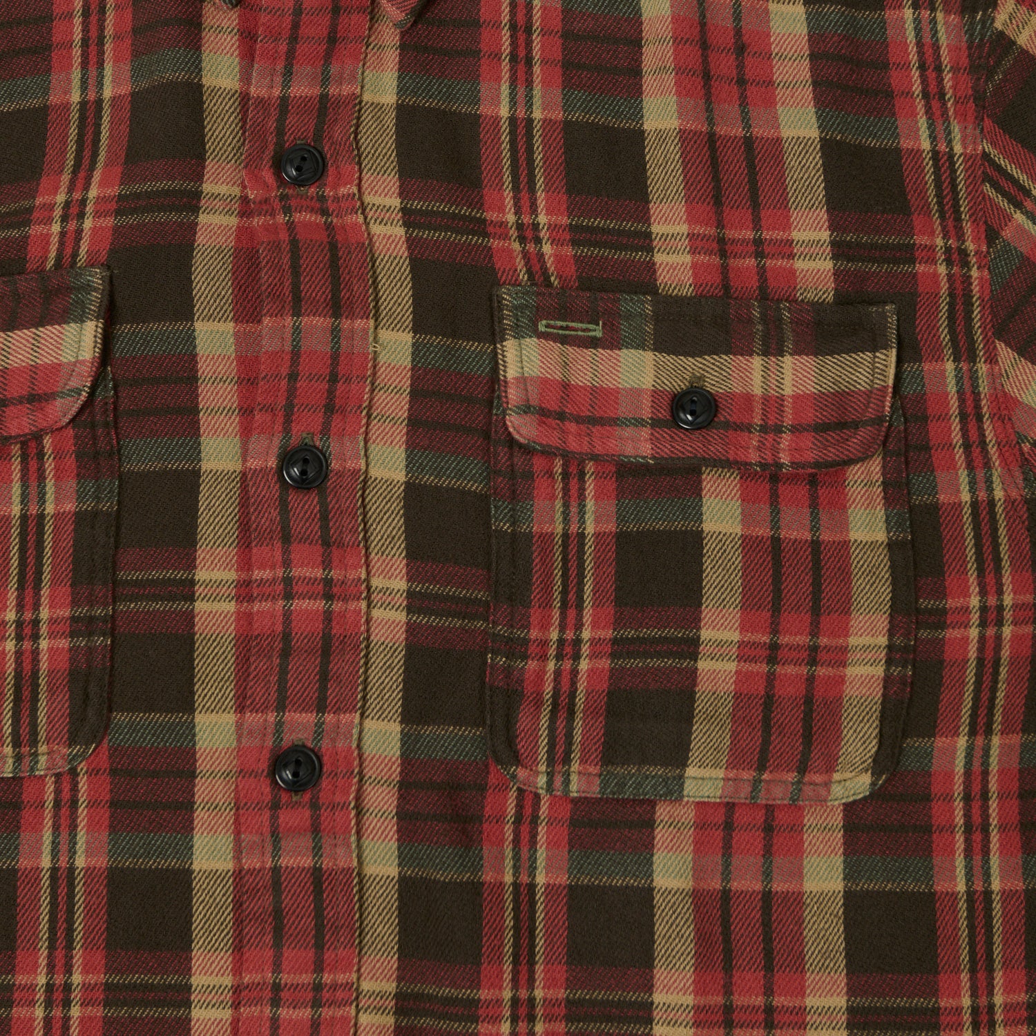 RRL Plaid Twill Workshirt - Red/Black/Multi