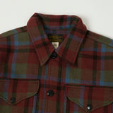 RRL Plaid Wool Twill Shirt Jacket - Maroon Plaid