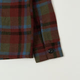 RRL Plaid Wool Twill Shirt Jacket - Maroon Plaid