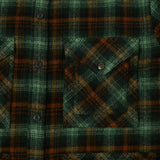 RRL Wool Twill Plaid Overshirt - Green