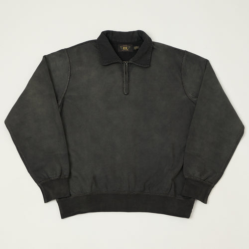 RRL Quarter Zip Sweatshirt - Washed Black