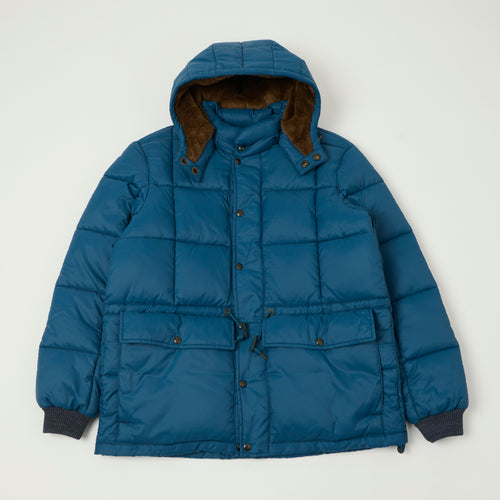 RRL Quilted Ripstop Hooded Puffer Jacket - Vintage Blue