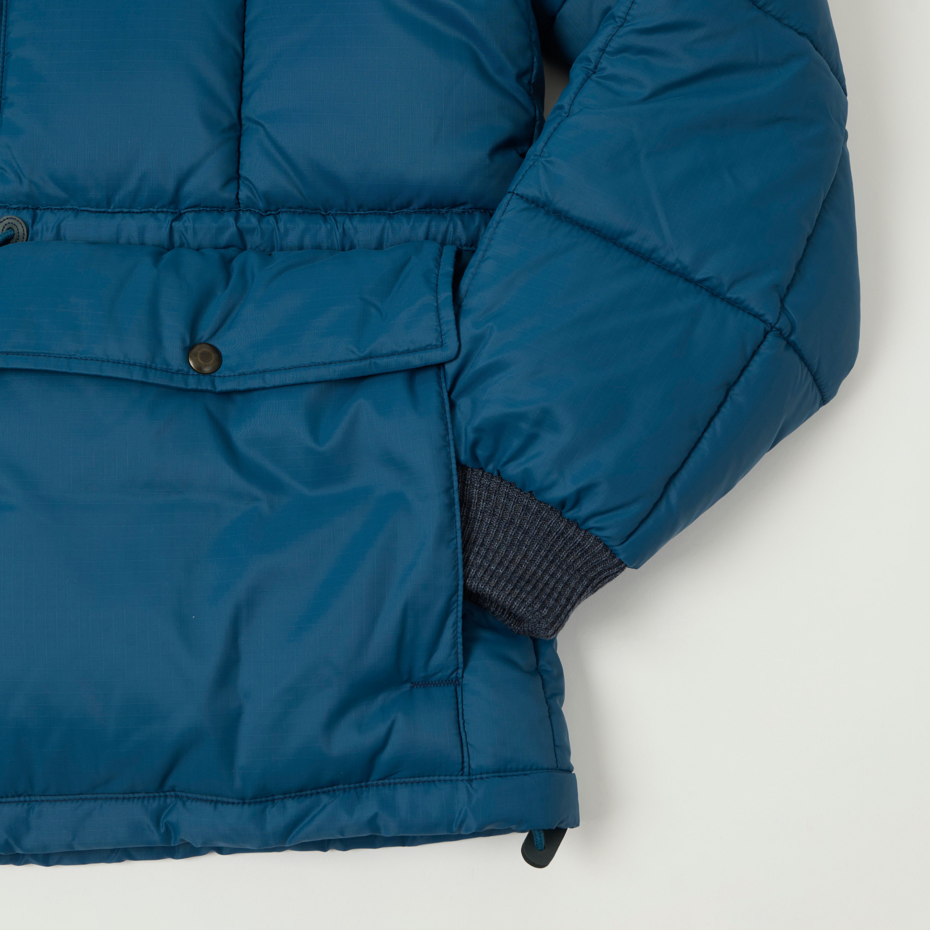 RRL Quilted Ripstop Hooded Puffer Jacket - Vintage Blue