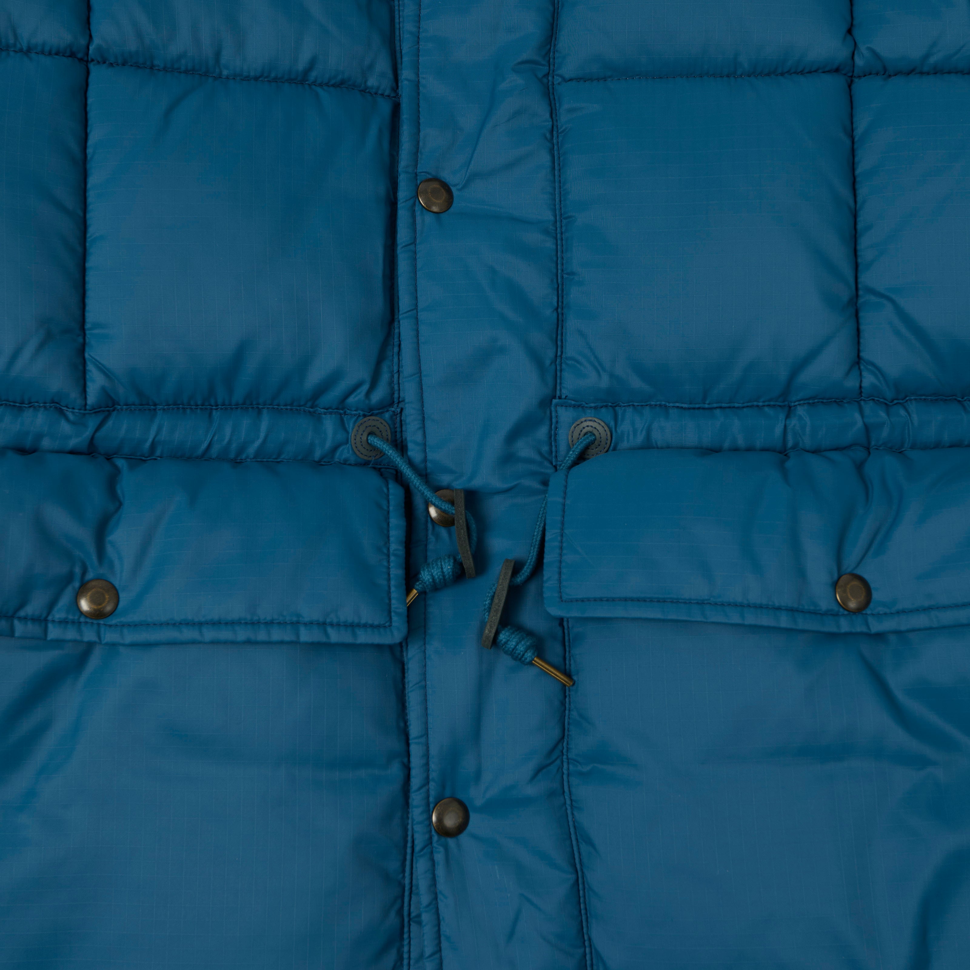 RRL Quilted Ripstop Hooded Puffer Jacket - Vintage Blue