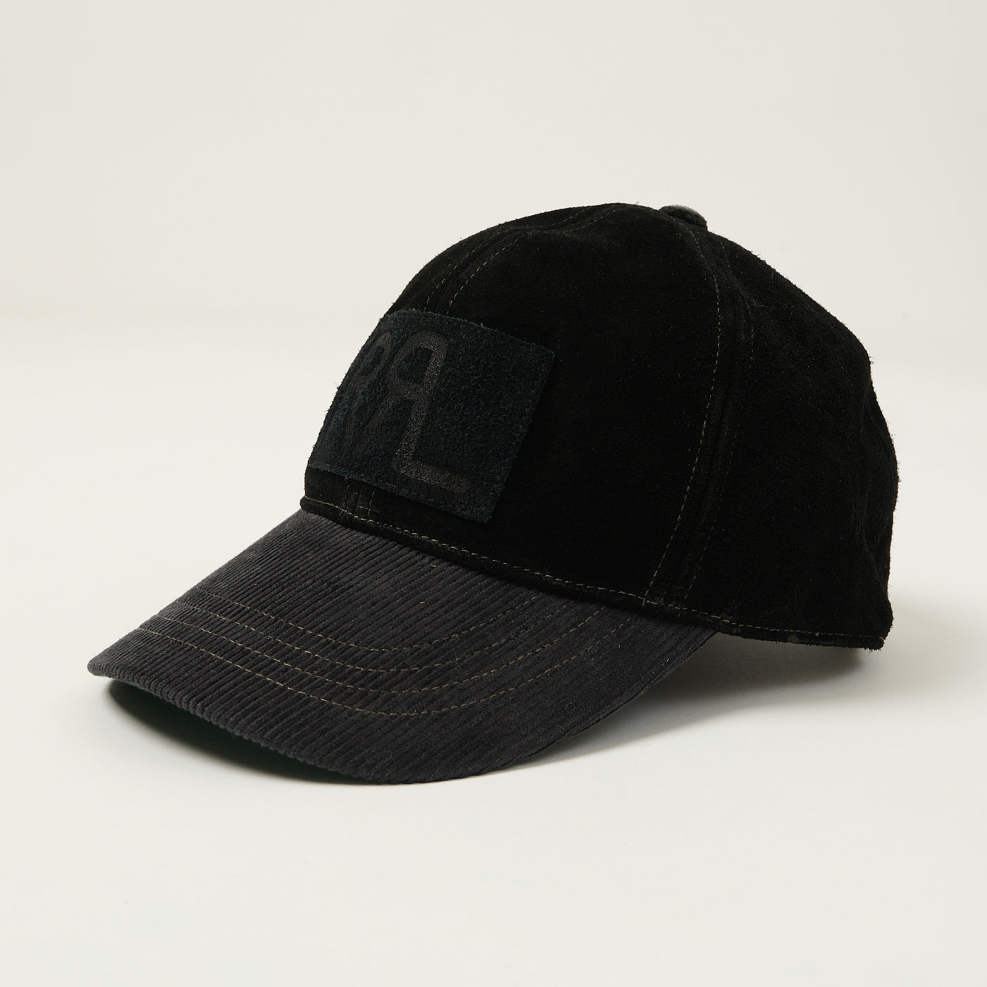 RRL Roughout Suede Trucker Cap - Black