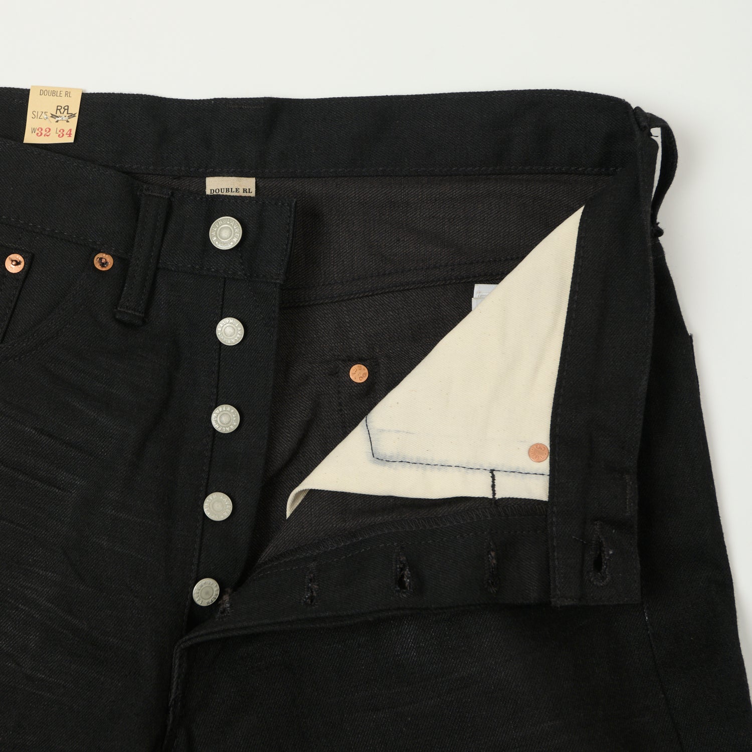 RRL 5-Pocket Selvedge Wide Straight Jean - Black Used Wash