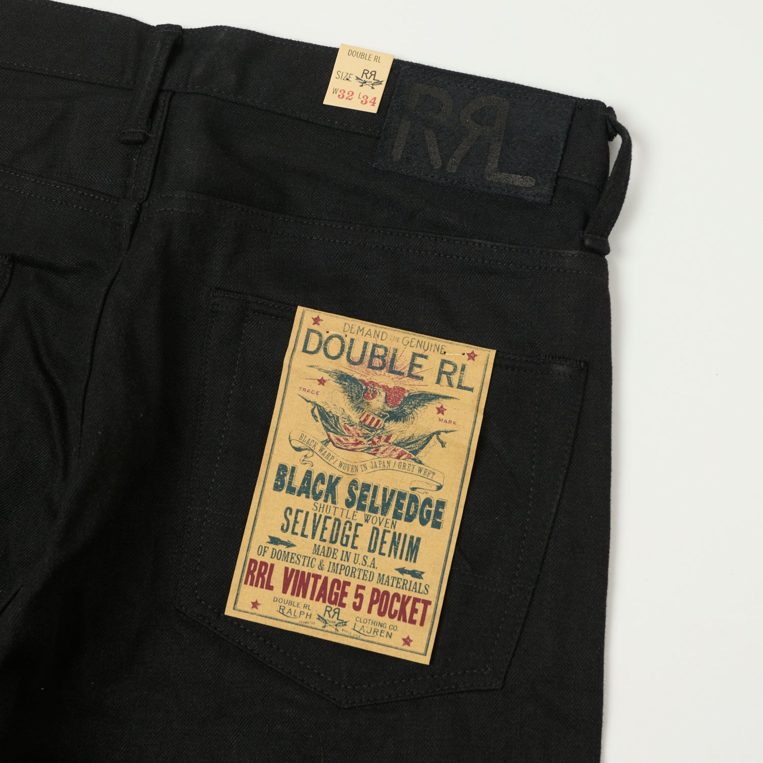 RRL 5-Pocket Selvedge Wide Straight Jean - Black Used Wash – SON