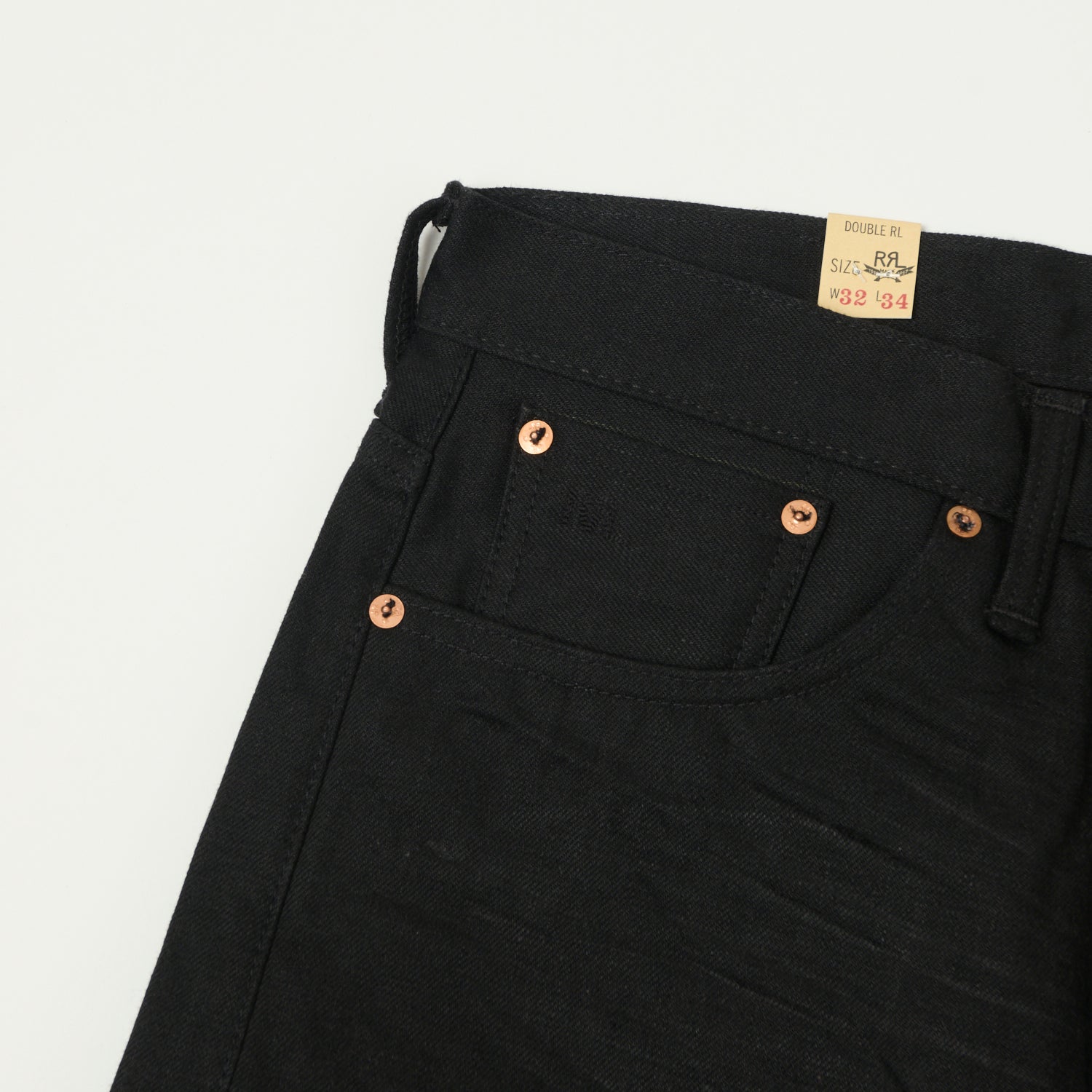 RRL 5-Pocket Selvedge Wide Straight Jean - Black Used Wash