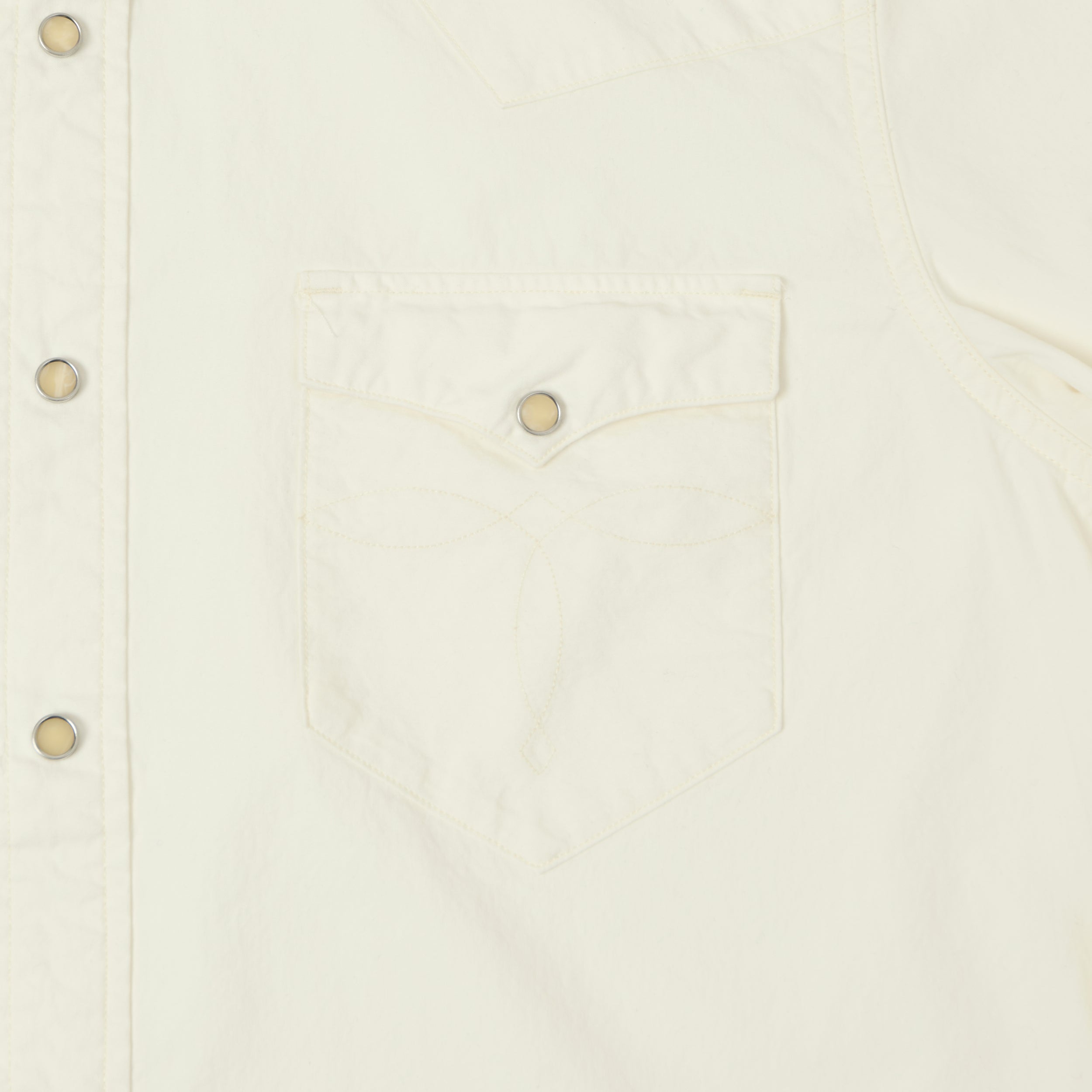 RRL Slim Fit Poplin Western Shirt - White