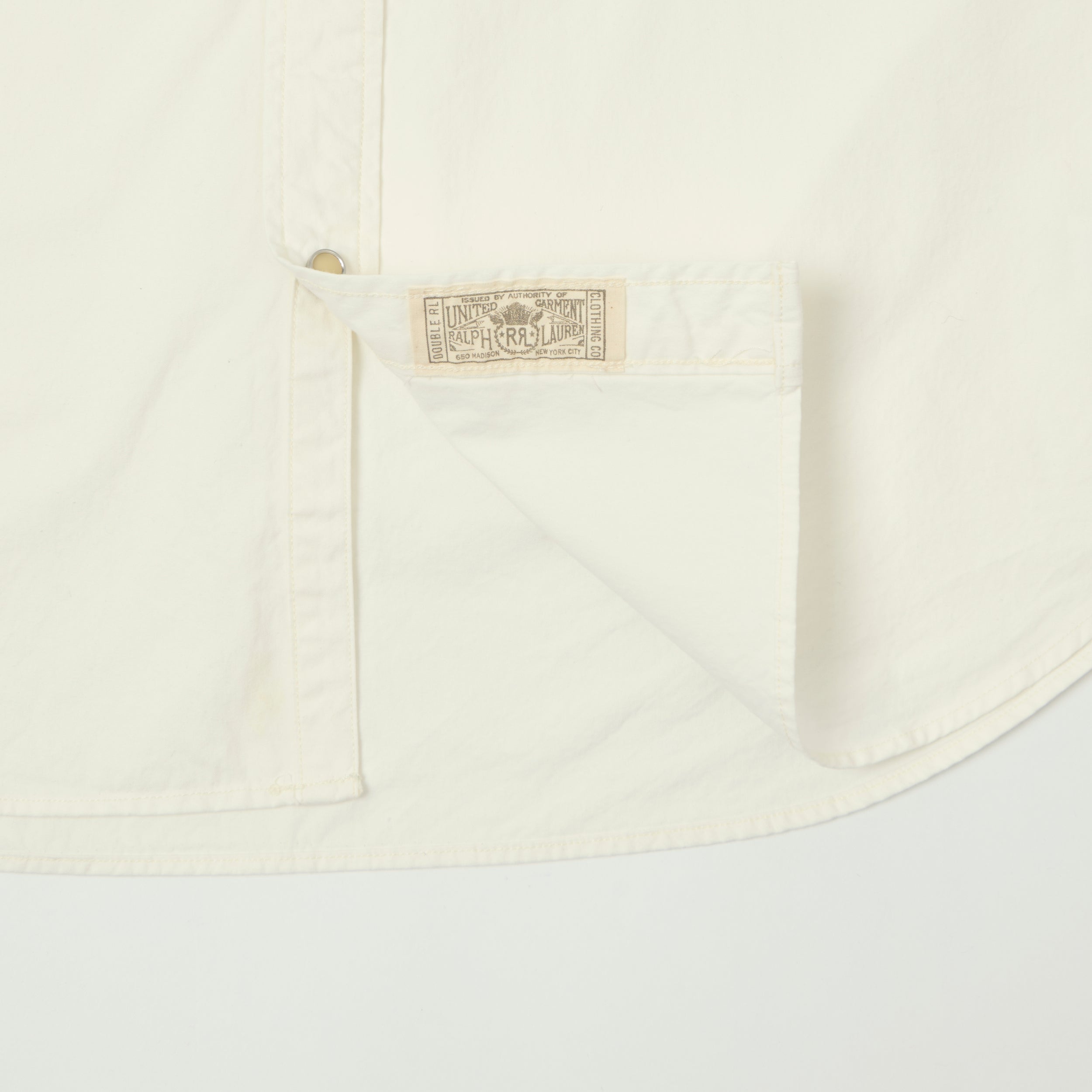 RRL Slim Fit Poplin Western Shirt - White