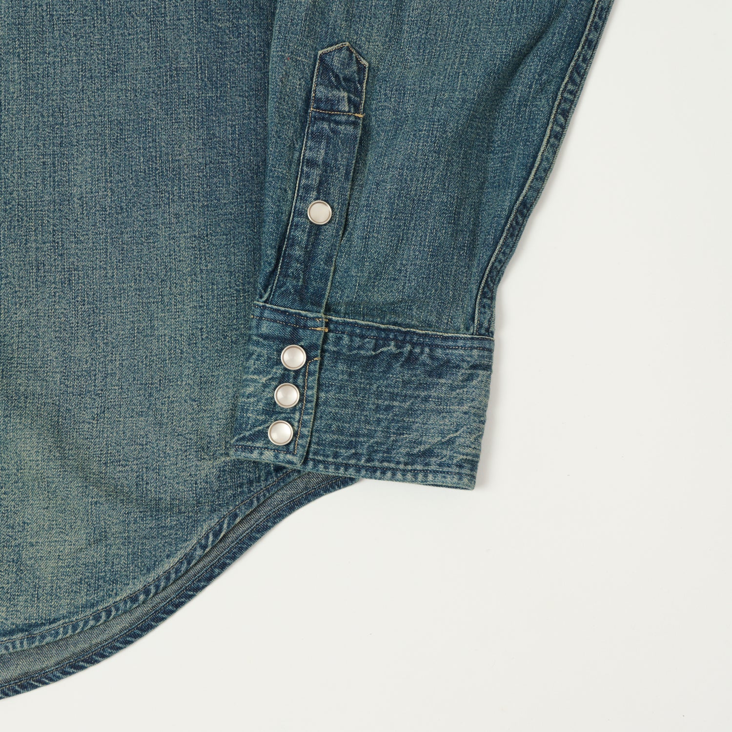 RRL Slim Fit Denim Western Shirt - Dark Wash