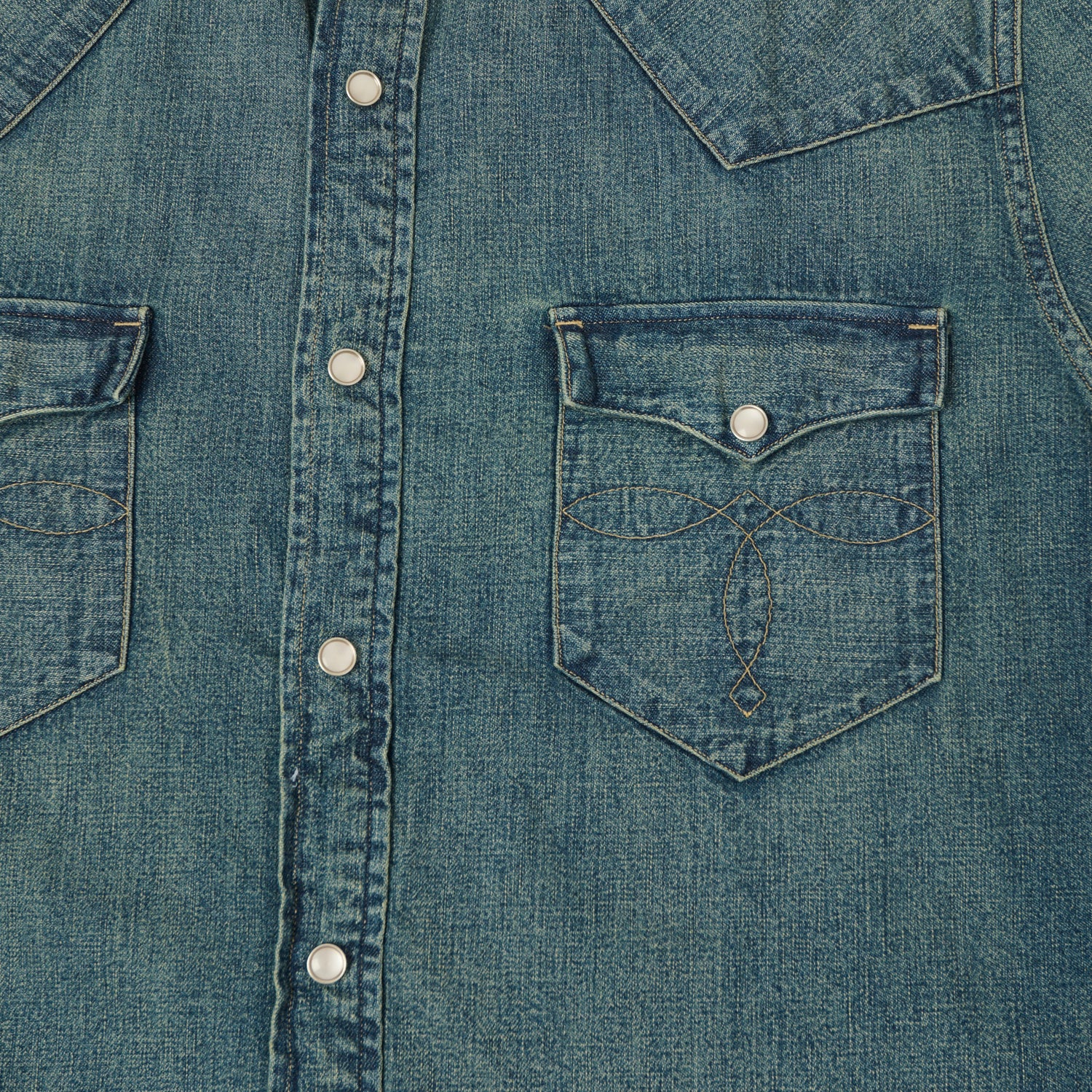 Riley Western Shirt in Denim Jacquard