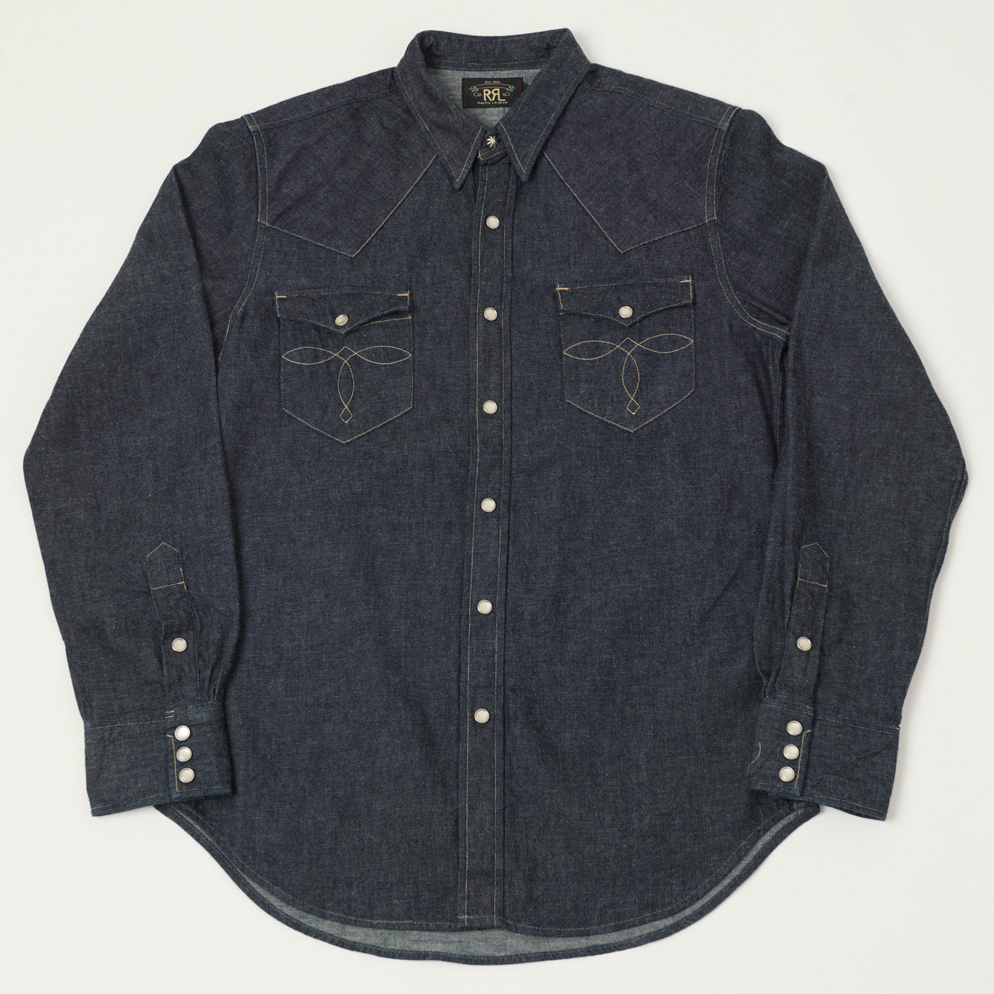 RRL Slim Fit Denim Western Shirt - Rinse | SON OF A STAG