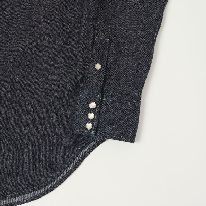 RRL Slim Fit Denim Western Shirt - Rinse