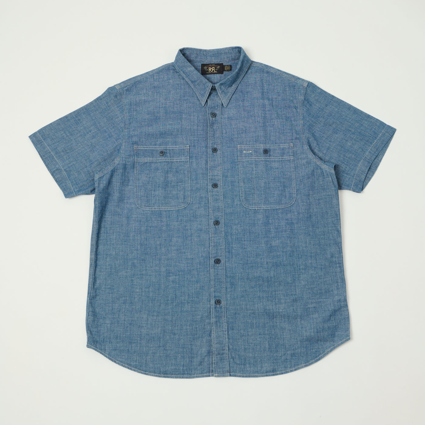 RRL Short Sleeve Chambray Workshirt - Indigo