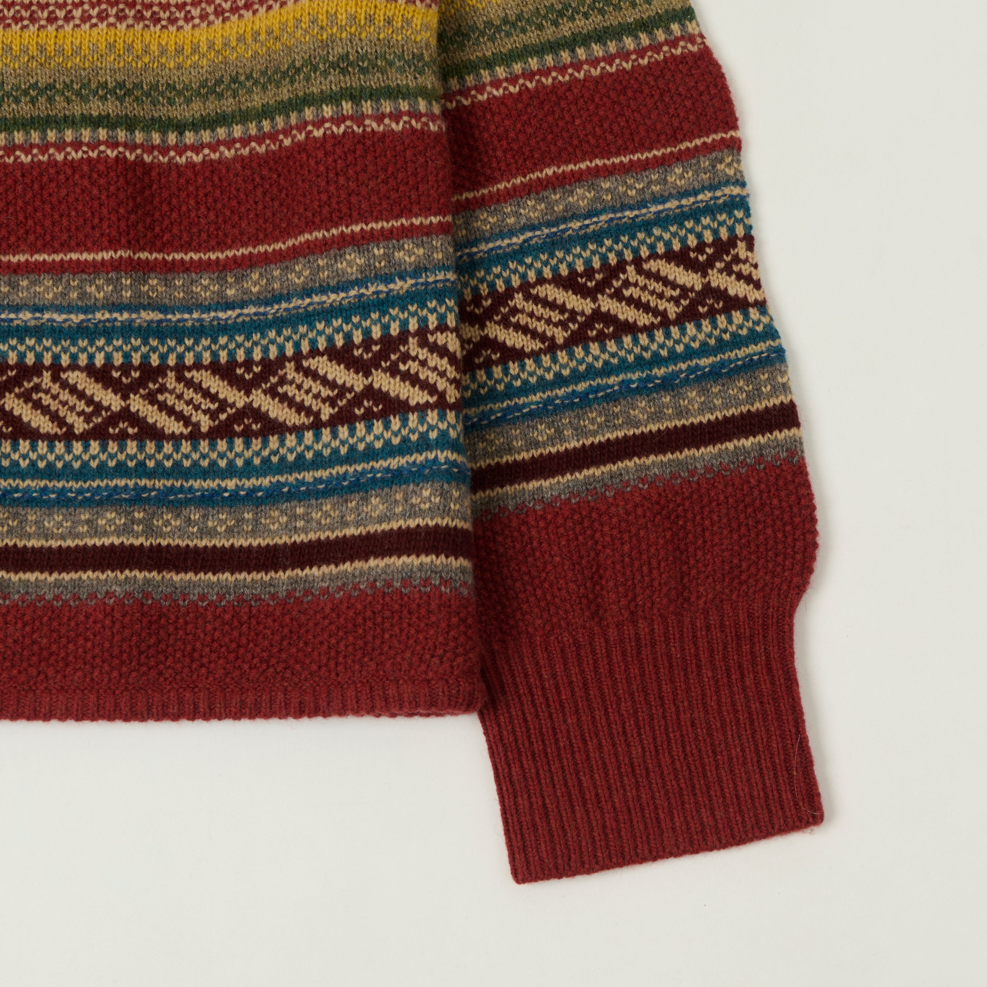RRL Jacquard Knit Wool Henley - Red – SON OF A STAG