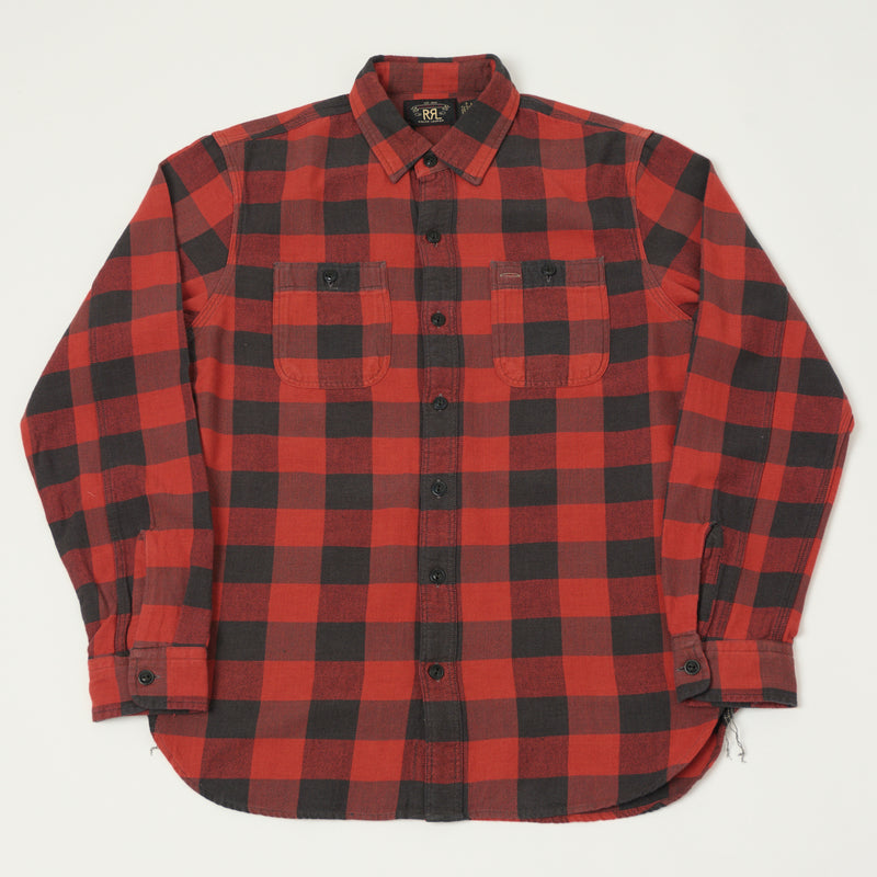 RRL Plaid Twill Workshirt - Red/Black