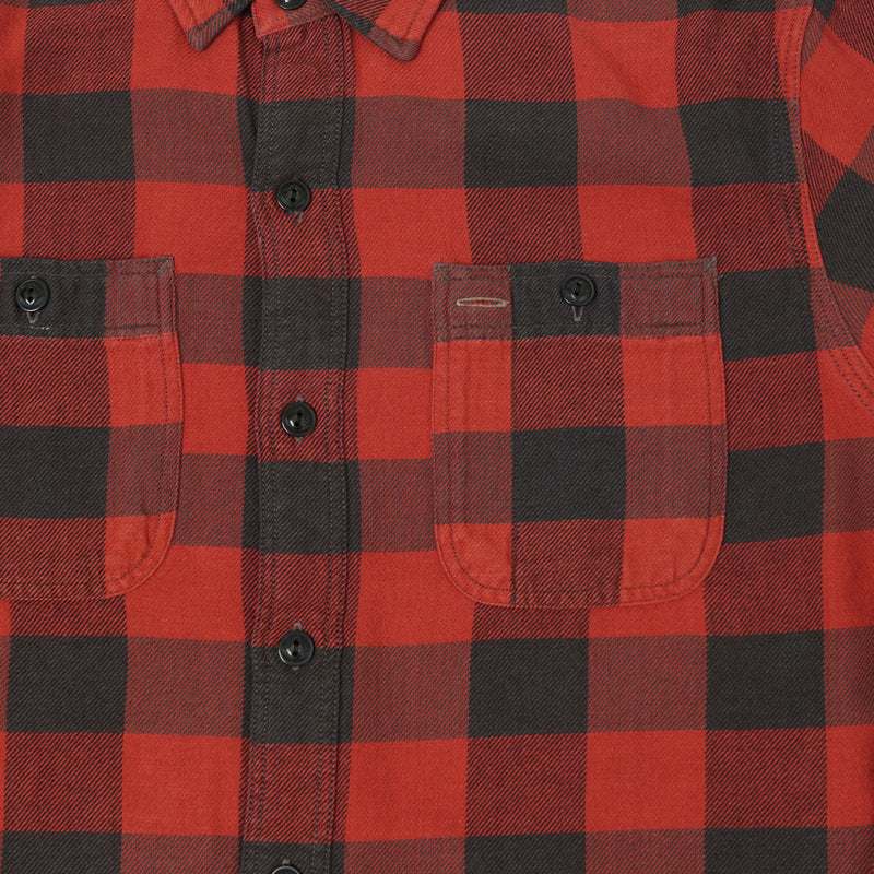 RRL Plaid Twill Workshirt - Red/Black