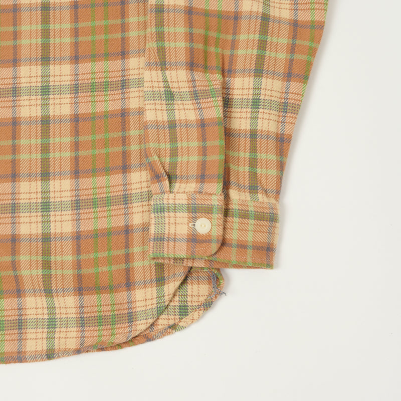 RRL Plaid Twill Workshirt - Orange Multi