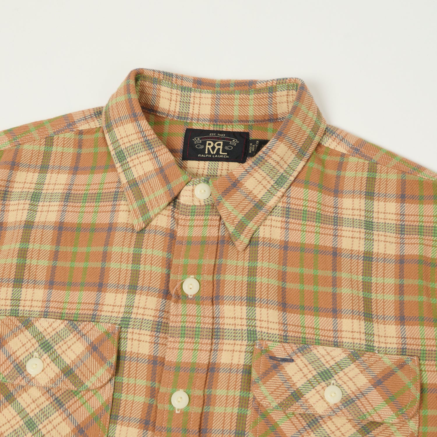 RRL Plaid Twill Workshirt - Orange Multi – SON OF A STAG