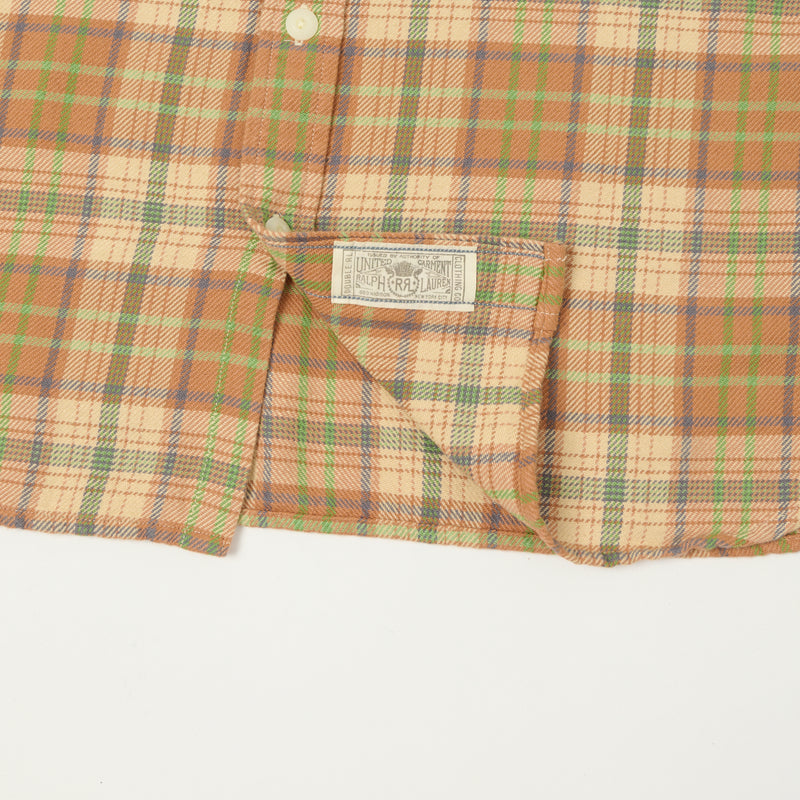 RRL Plaid Twill Workshirt - Orange Multi