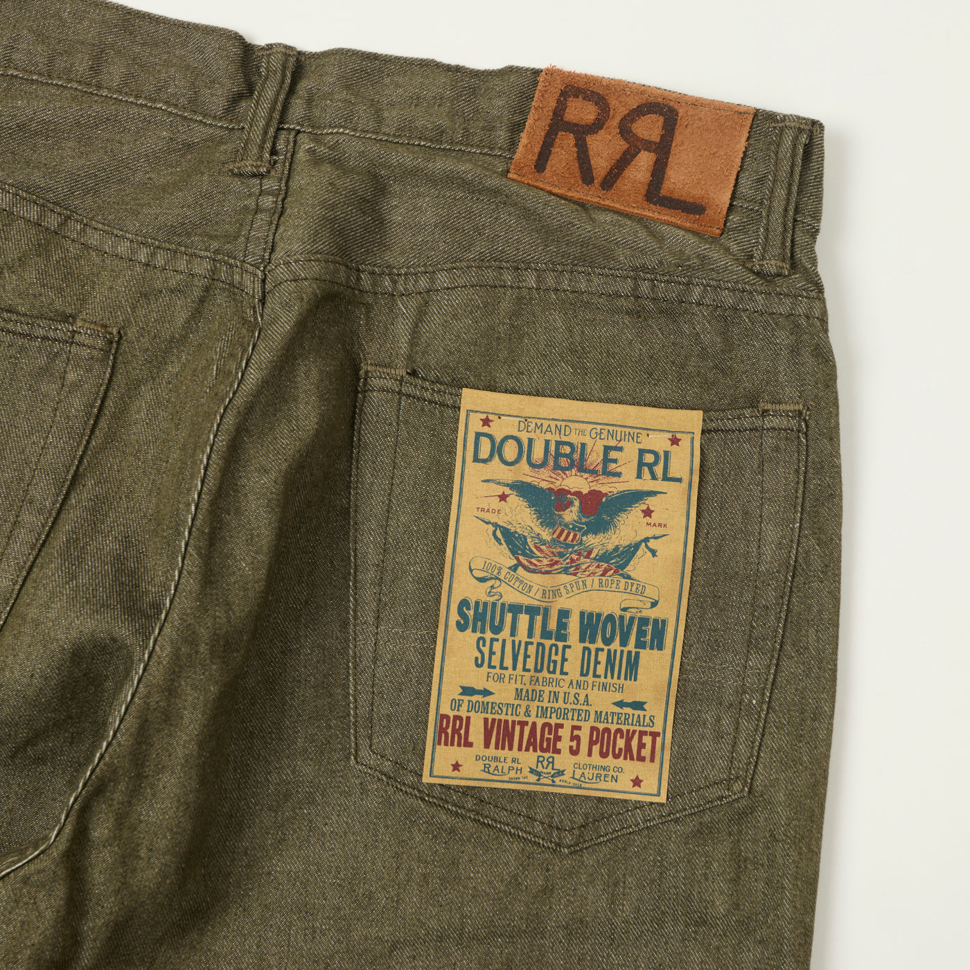 RRL Vintage 5-Pocket 11.5oz Relaxed Straight Jean - Olive