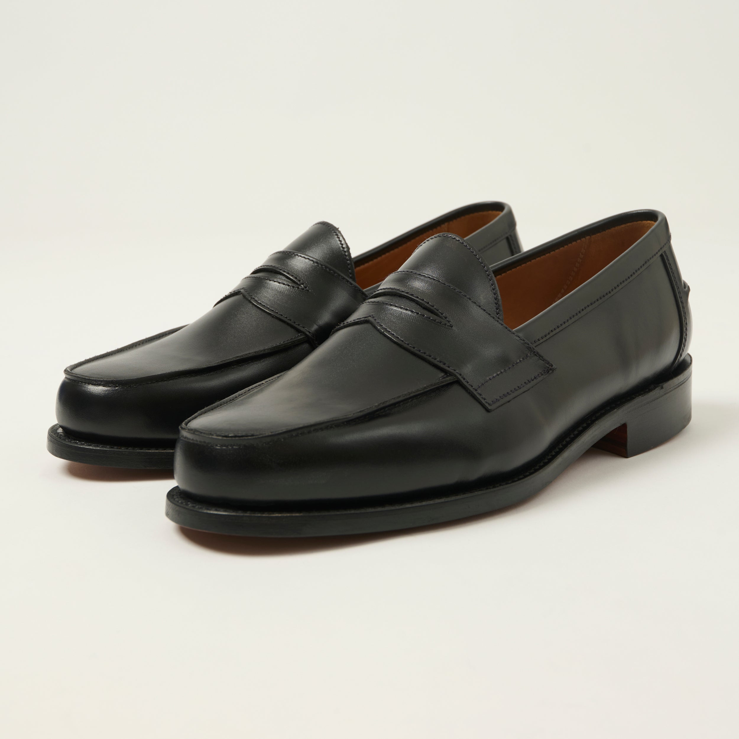Sanders x FULLCOUNT 'Madrid' Buttseam Penny Loafer - Black Calf