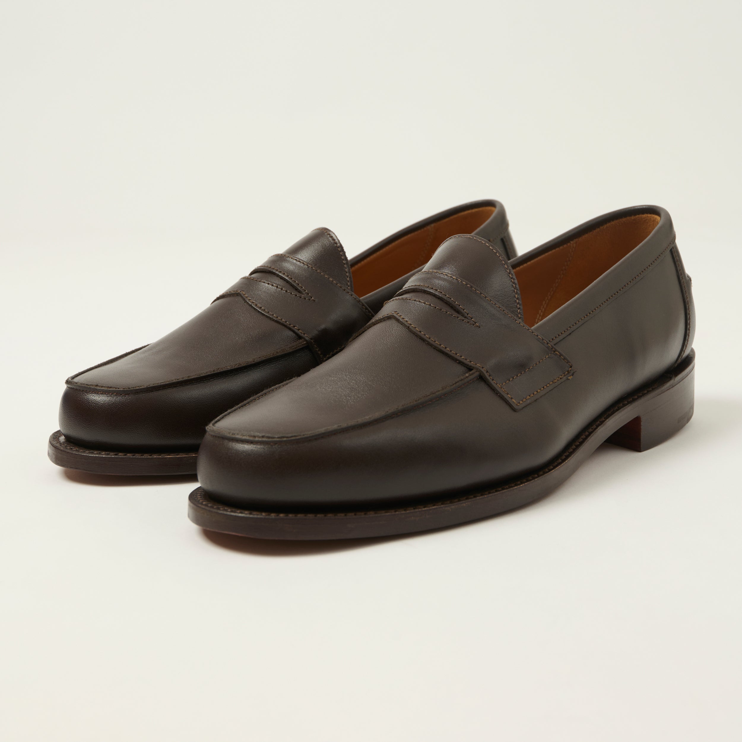 Sanders x FULLCOUNT 'Madrid' Buttseam Penny Loafer - Dark Brown Calf