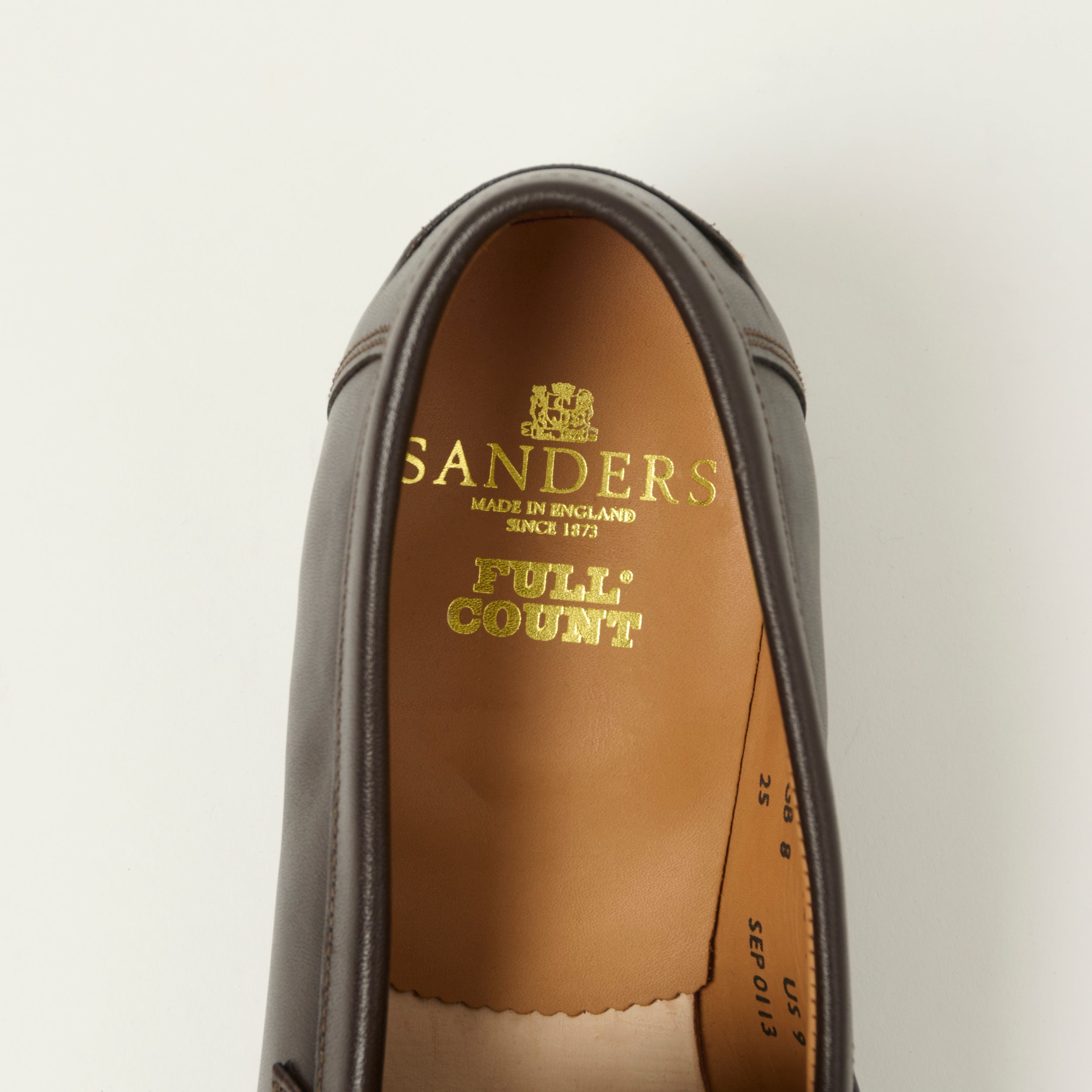 Sanders x FULLCOUNT 'Madrid' Buttseam Penny Loafer - Dark Brown Calf