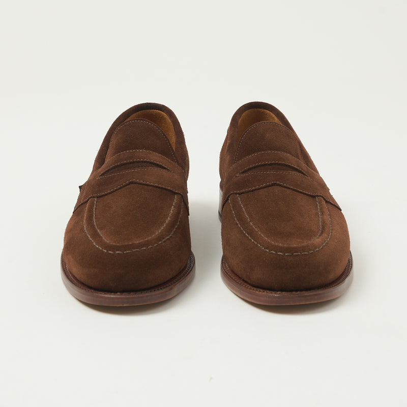 Sanders & Sanders Aldwych Buttseam Penny Loafer - Polo Snuff Suede