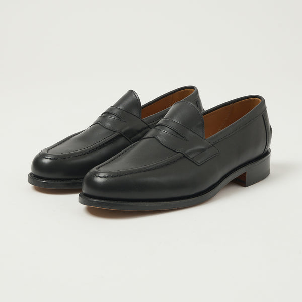 Sanders & Sanders Aldwych Buttseam Penny Loafer - Black Calf