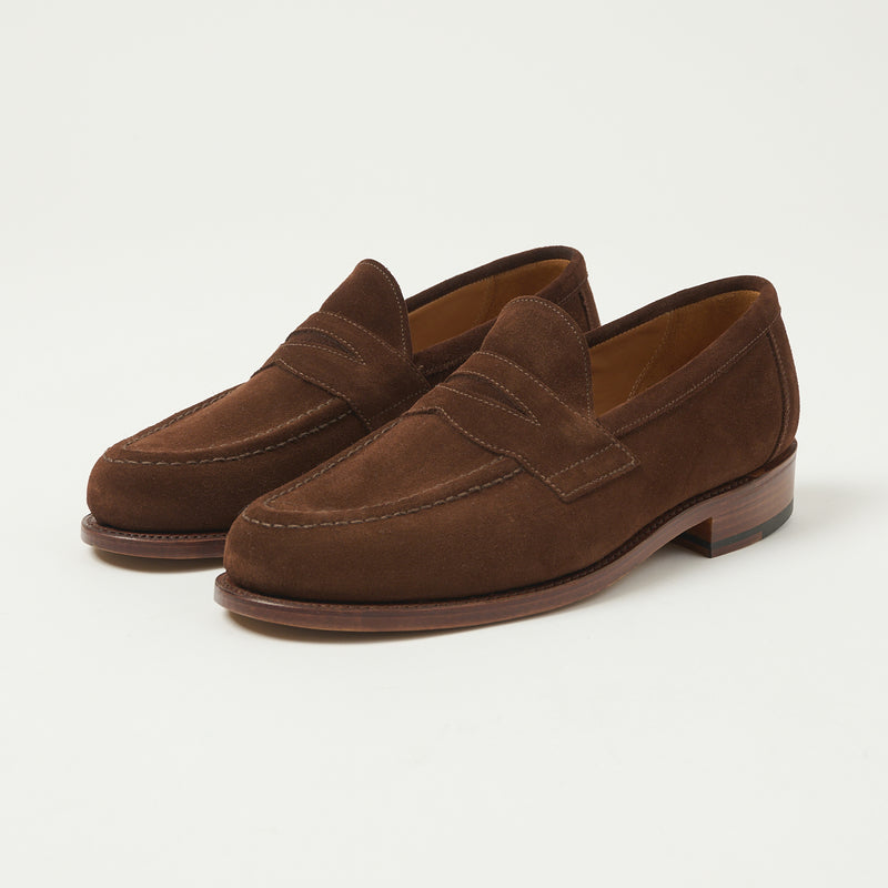 Sanders & Sanders Aldwych Buttseam Penny Loafer - Polo Snuff Suede