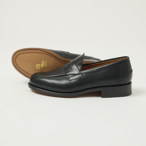 Sanders & Sanders Aldwych Buttseam Penny Loafer - Black Calf