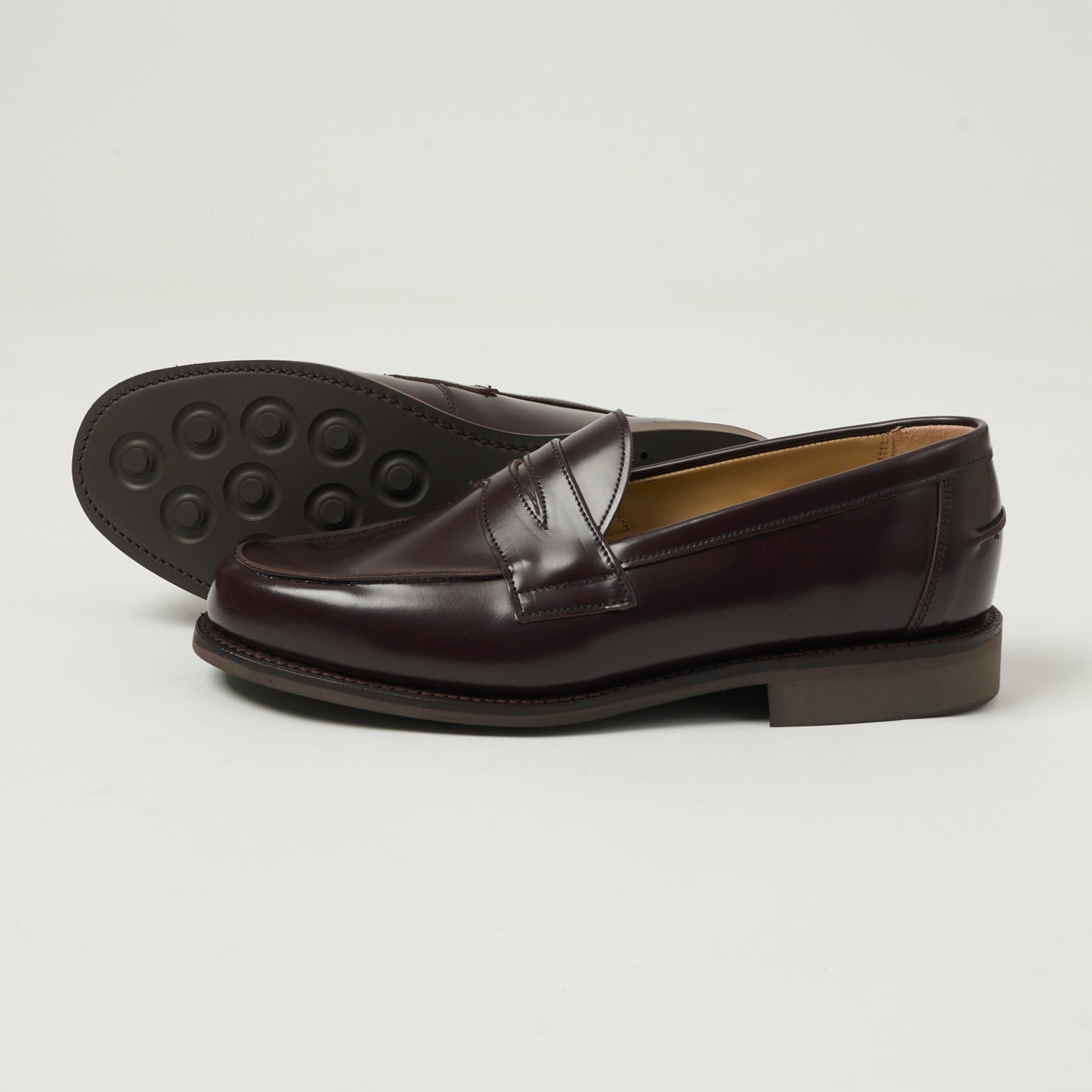 Sanders Butt Seam Loafer Shoe - Burgundy Polishing Leather – SON
