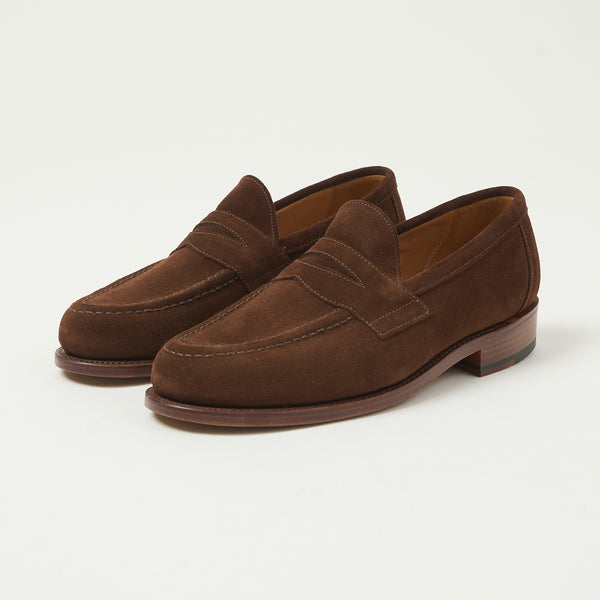 Sanders Aldwych Penny Loafer - Polo Snuff Suede – SON OF A STAG