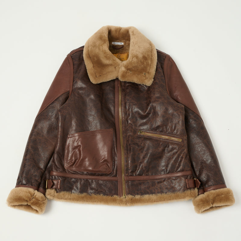 Shangri La Real Leather Jacket With Fur Collar Biker Jacket