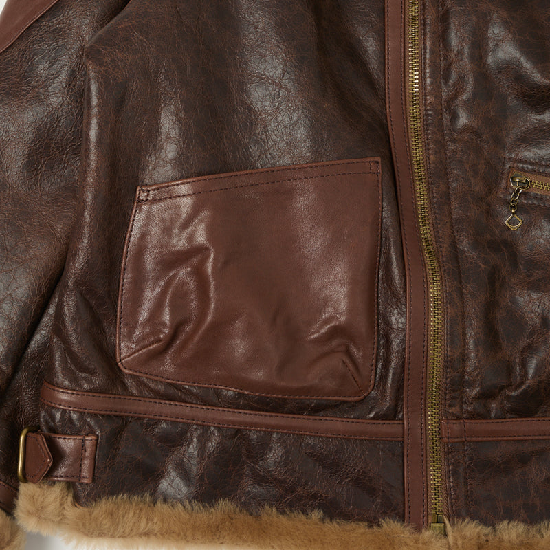 Shangri-La Heritage 'Aviatore' B-3 Shearling Flight Jacket - Brown