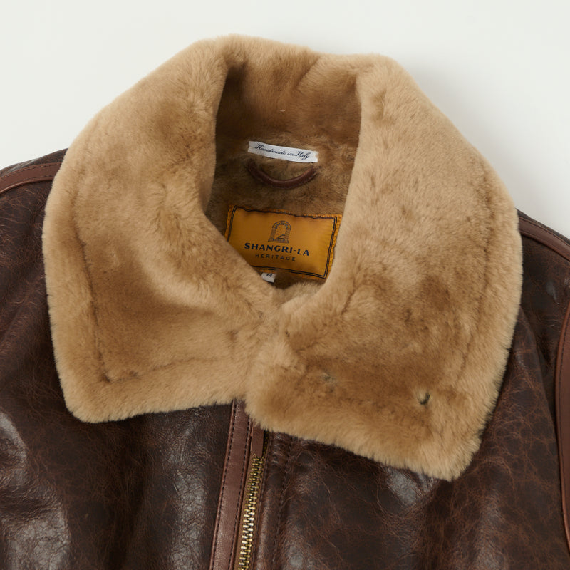 Shangri-La Heritage 'Aviatore' B-3 Shearling Flight Jacket - Brown