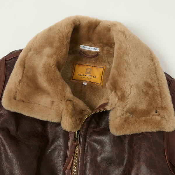 Shangri-La Heritage 'Aviatore' B-3 Shearling Flight Jacket - Brown