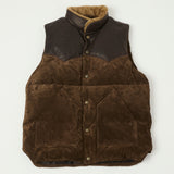 Shangri-La Heritage 'Bivacco' Western Down Suede Vest - Testa di Moro Brown