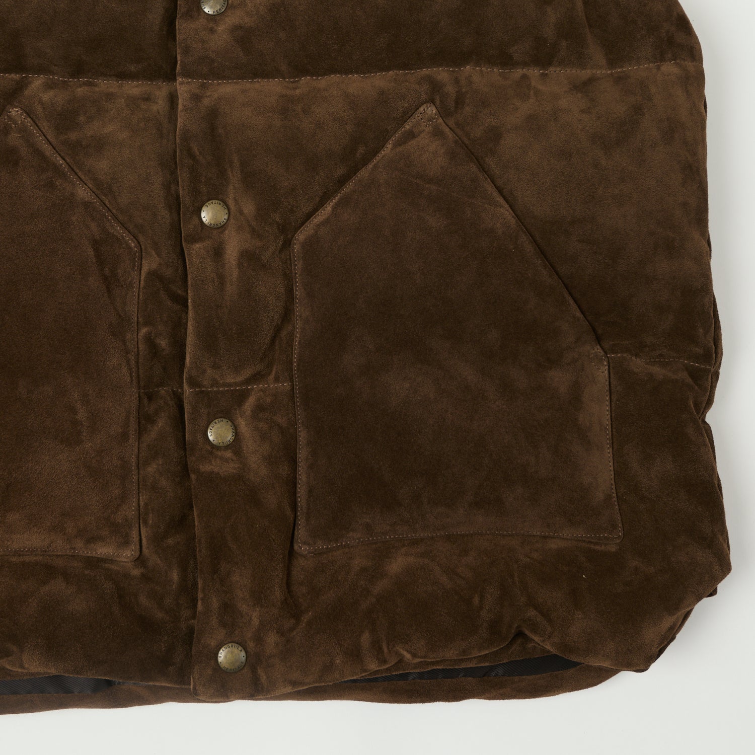Shangri-La Heritage 'Bivacco' Suede Western Down Vest - Testa di