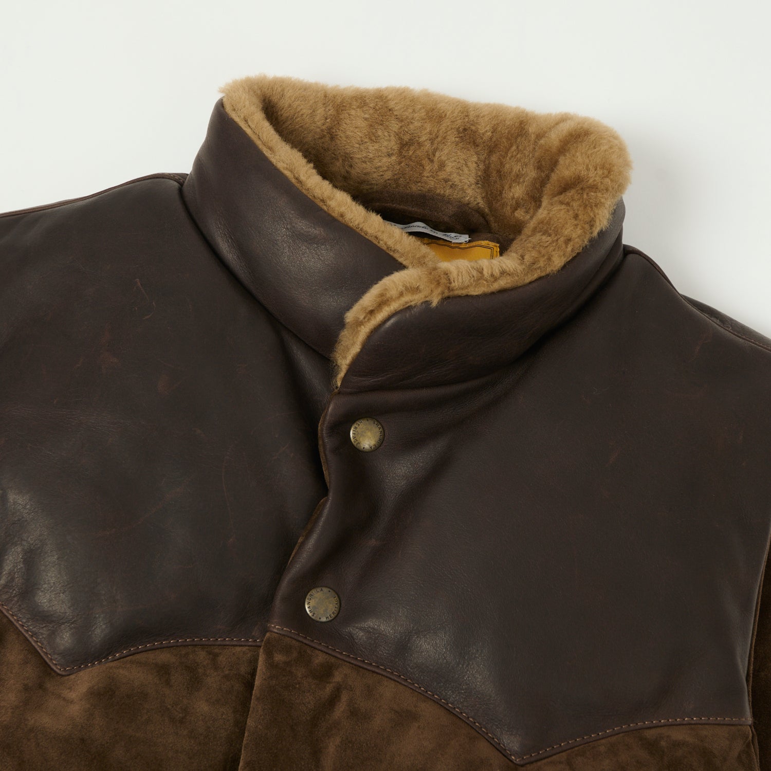 Shangri-La Heritage 'Bivacco' Suede Western Down Vest - Testa di Moro Brown