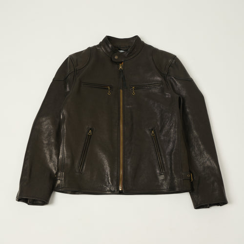 Shangri-La Heritage 'Cafe Racer' Leather Jacket - Black