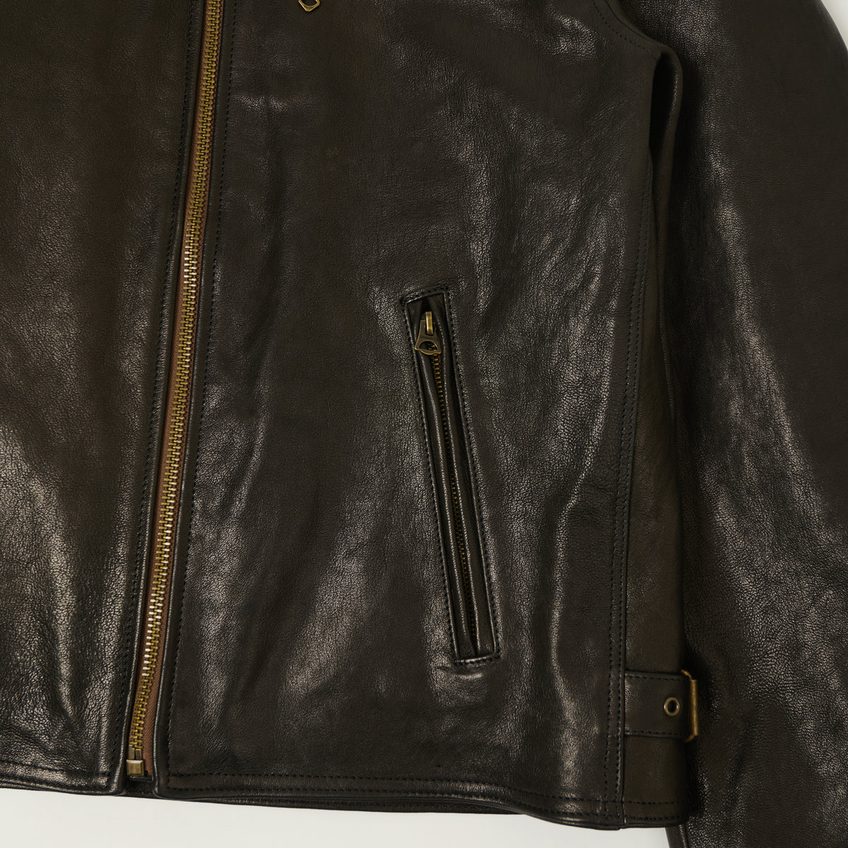 Shangri-La Heritage 'Cafe Racer' Leather Jacket - Black